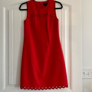 J. Crew red dress with cutout detailing